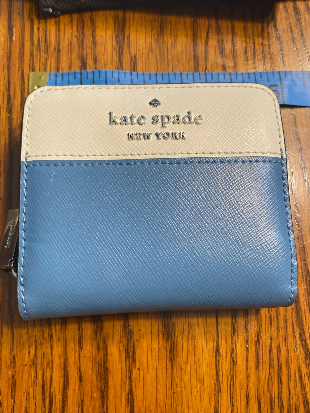 Kate Spade Staci Small Zip Around Bifold Wallet Poolside Multi Blue Colorway